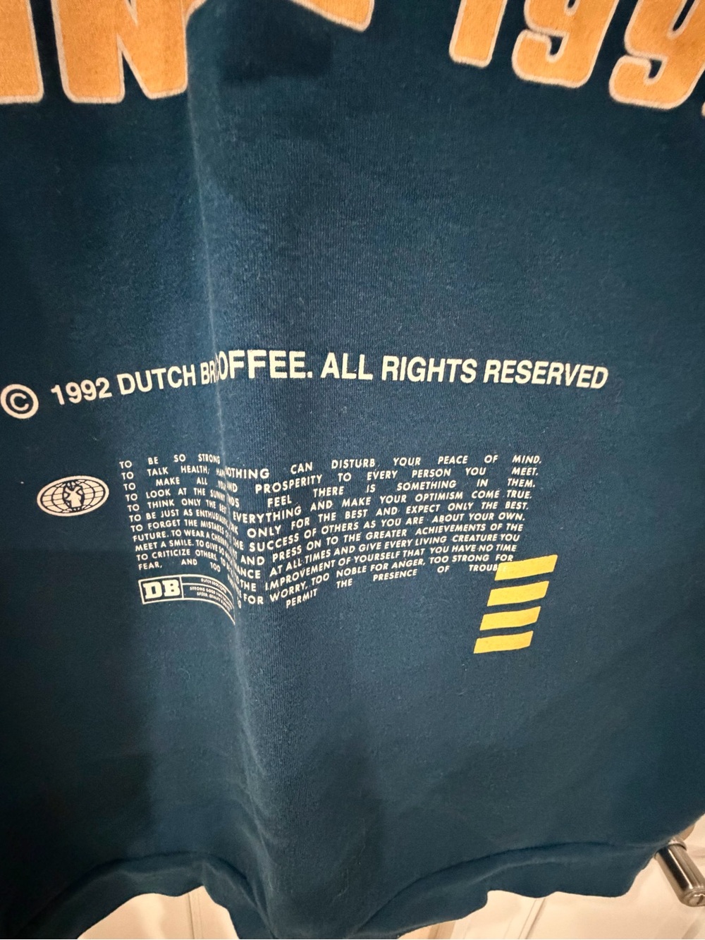 Dutch Bros Navy Blue Crewneck Sweatshirt with Gold Graphic - Picture 2 of 8